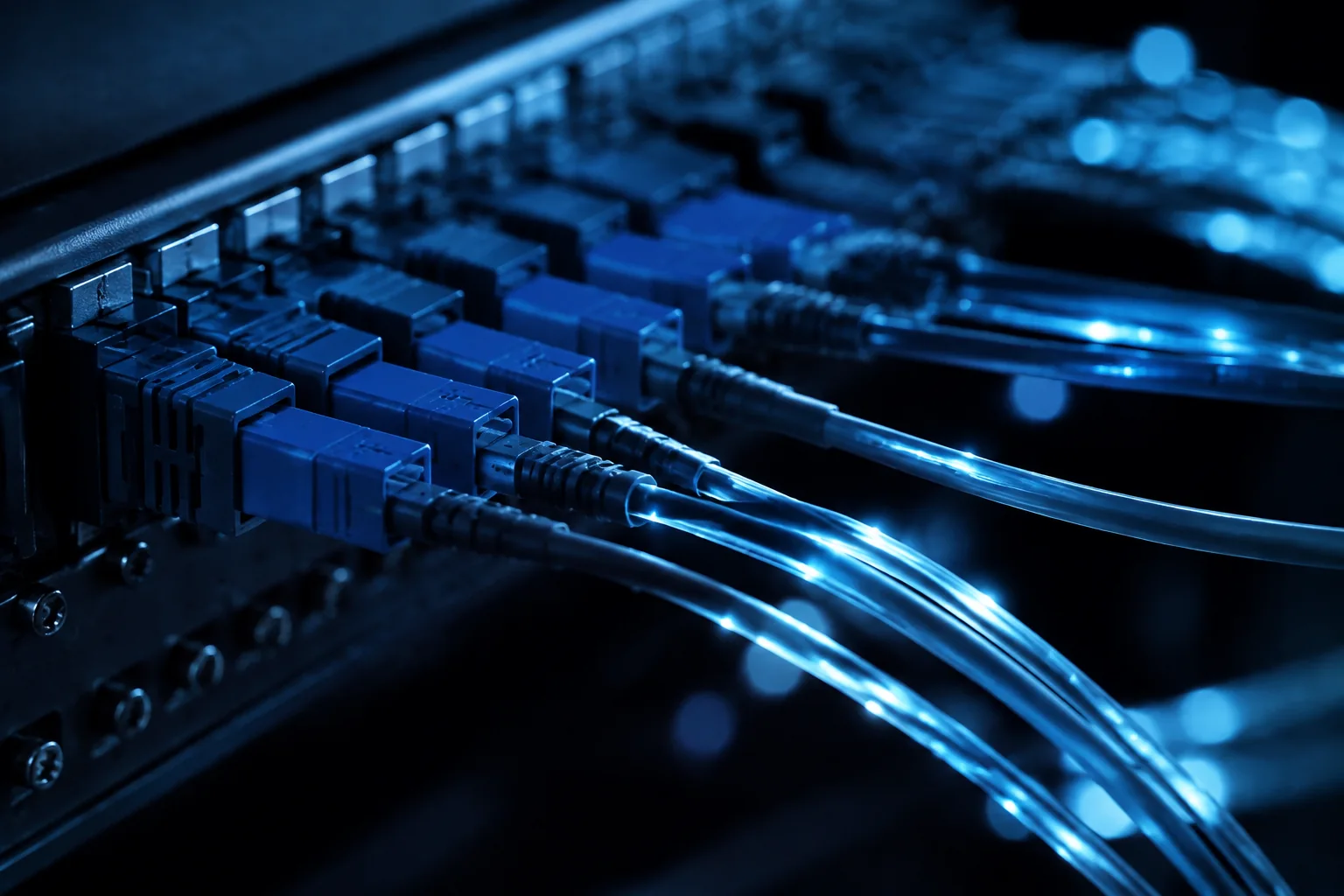 Illuminated optical connections in communications infrastructure