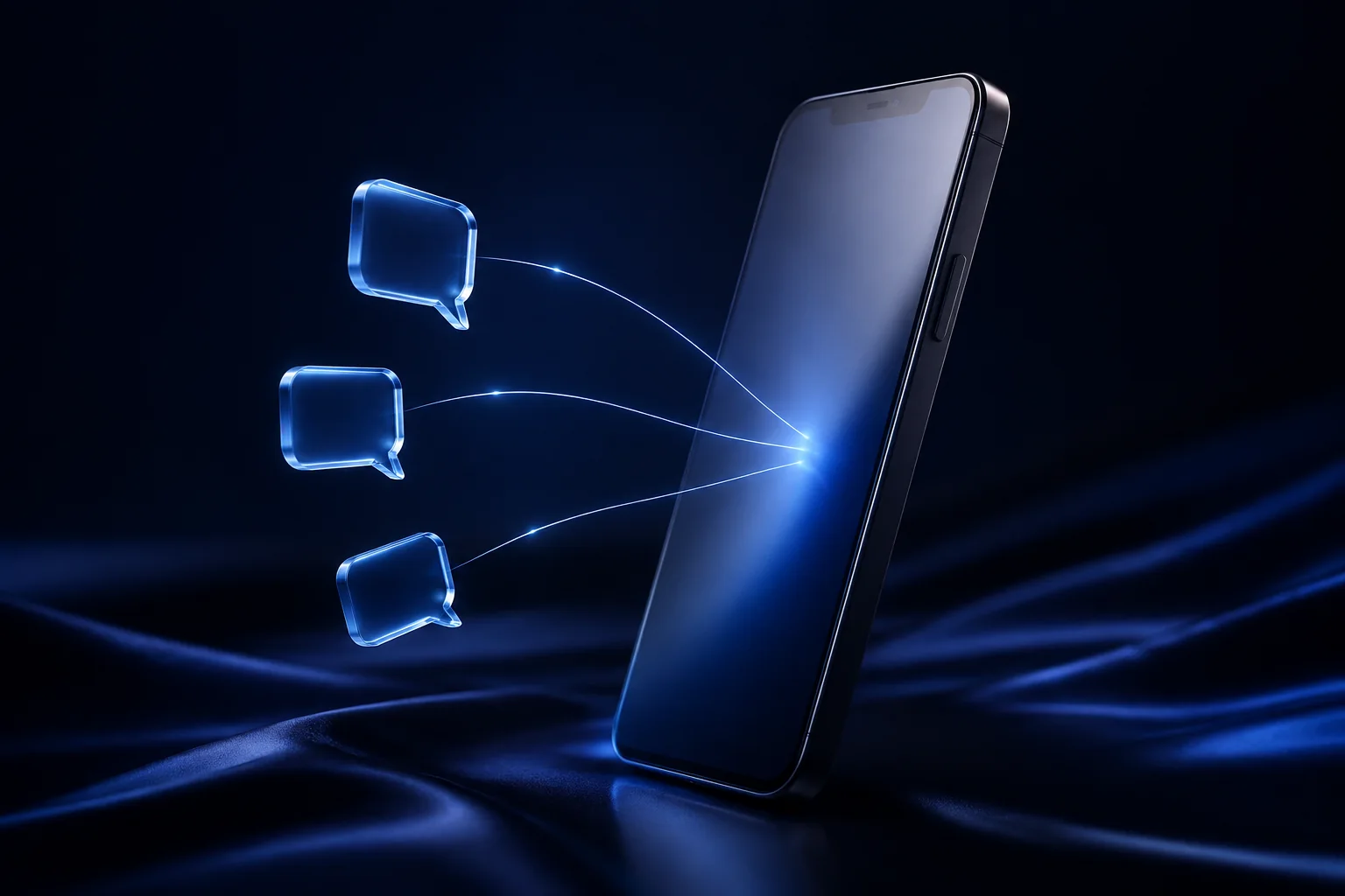 Glass message signals connecting to a smartphone